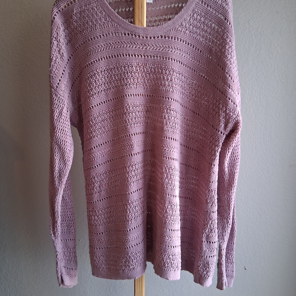 ๐ J. Jill Crocheted Open-Knit Crewneck Pullover Sweater Sz. TL.EUC - Picture 2 of 6